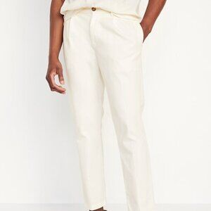 Old Navy Loose Taper Built-In Flex Pleated Ankle Chino, Magnolia, 32x30, NWT
